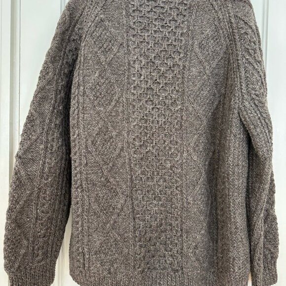 Gray Irish Cable Knit Women's Sweater - Picture 3 of 4